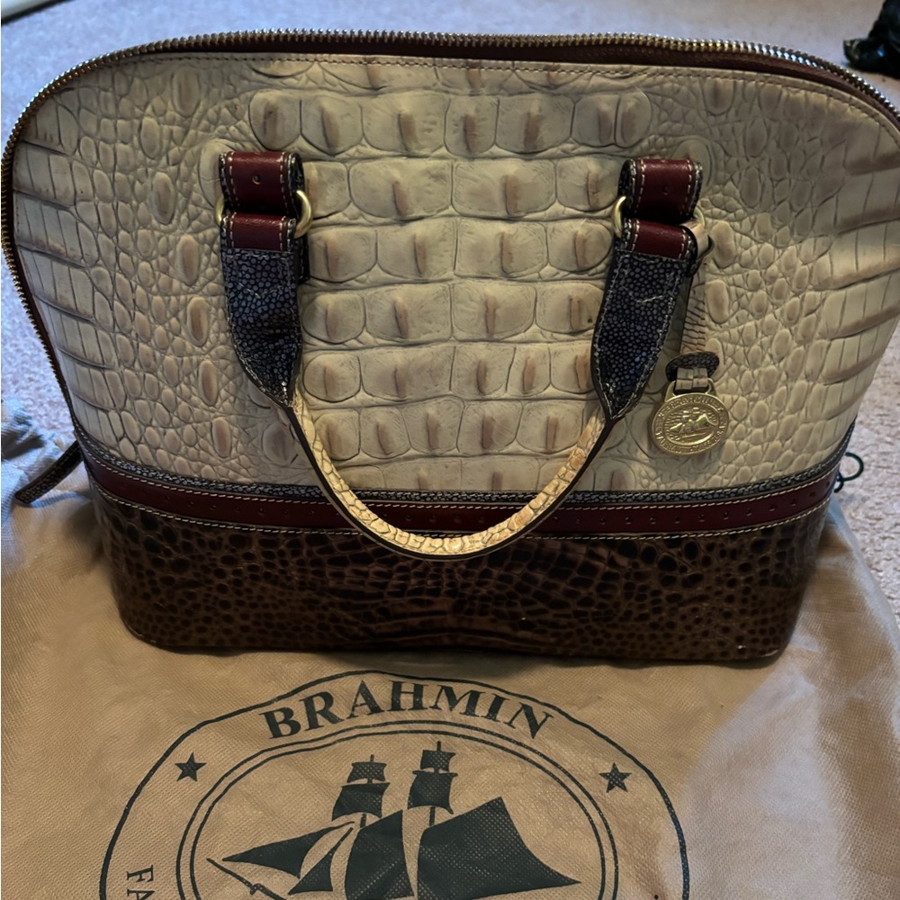 Brahmin Vivian Leather Satchel Handbag